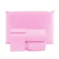Jogo de Lençol Cama Casal Padrão Box 3 Peças Liso com Elástico em toda volta - 1,88m x 1,38m x 20cm
