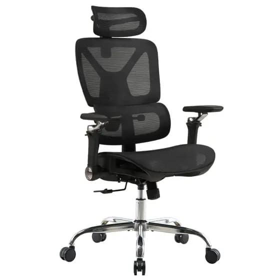 Cadeira Ergonômica com Apoio Lombar Ajustável Tecido Respirável e Regulagem de Altura Suporta 150kg