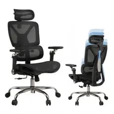 Cadeira De Escritório Ergonômica CHINI Com Suporte Lombar Estofado Mesh e Apoio de Braços 6D Até 150kg