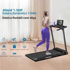 Esteira Dobrável Ergométrica para Casa Silenciosa com Amortecimento Caminhada Corrida 127/220V
