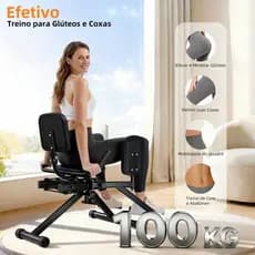 Máquina de Abdução de Quadril Silenciosa 15dB Treino de Glúteos e Coxas com 4 Níveis de Resistência Compacta até 100KG