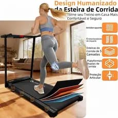 Esteira Ergométrica para Casa 127/220V Dobrável Silenciosa com Amortecimento para Caminhada Corrida