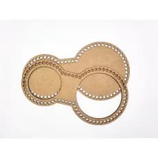 Base MDF CRU Crochê Cestos Fio de Malha Materia - 18x33cm
