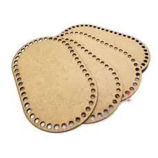 Base MDF CRU Bolsa Crochê Fio de Malha - Retangular Oval - 08x20cm a 15x30cm