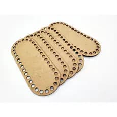 Base MDF CRU Bolsa Crochê Fio de Malha - Retangular Oval - 08x20cm a 15x30cm