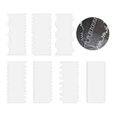 07 Espátulas Alisa Bolo Confeiteiro Decorativa Transparente