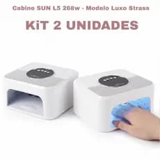 KiT 2 Cabine BRANCA De Unha Profissional SUN L5 268W UV LED Bivolt Manicure Gel Acrigel Fibra