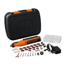 Micro Retífica a Bateria BLACK+DECKER BCRT8K35 180W Com 35 Acessórios