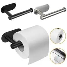 Porta Papel Aço INOX Higiênico Cromado Para Parede e Sanitário Suporte Com Auto Adesivo 3M