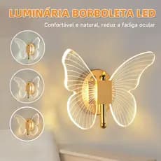 🦋Kit 1/2/3 –🦋 Arandela LED Borboleta em Estilo Nórdico, com 3 cores de luz, adequada para corredores e quartos