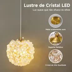 🔮💡Lustre nórdico de luxo com bolas de cristal, arandela de cristal, lustre dourado, iluminação ambiente, 110-220V