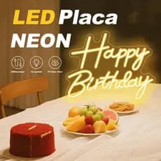 💡letreiro neon led happy birthday placa luminosa aniversario decoração festiva parede sala usb alta luminosidade