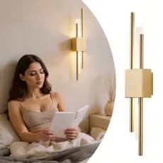 💡💡💡(3 cores em 1 luz)Arandela LED Linear Dourada Estilo Nórdico Bivolt 110V–220V Sala Quarto Corredor