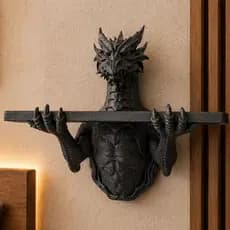 Suporte de Parede Dragão Decorativo 3D prateleira Porta Objetos Decoração Quarto Gamer Masculino Geek Presente Criativo