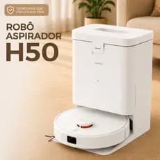 Robô Aspirador Xiaomi H50 wi-fi com Base Inteligente Aspira e Passa Pano mapeamento automático 10.000Pa de sucção