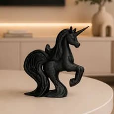 Escultura Decorativa de Unicórnio Moderna Objeto Minimalista para Sala, Mesa e Rack Design moderno Ideal para Presentear