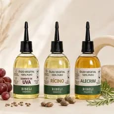 Kit Terapia Capilar Umectação Óleo de Rícino + Óleo de Alecrim + Óleo de Uva 100ml