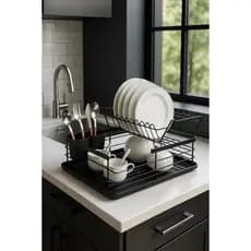 Escorredor Louças 2 Andares Aço Inox Pratos Talheres Copos Organizador Bancada
