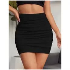 Saia Curta Franzida Feminina Ajustável Moda Blogueira