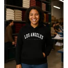 Blusa Moletom Feminina Los Angeles Califonia Escrita Estampada Blusa De Frio Outono Malha Algodão