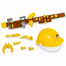 Mega Oficina Kit Ferramentas Samba Toys com Capacete Cinto Ajustável e Ferramentas Infantil