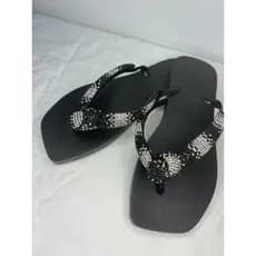 chinelo feminino com brilho, solado antiderrapante