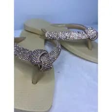 Chinelo Feminino Stras Bico Quadrado Adulto Moda Primavera/verão Nova Coleção Ref. 34