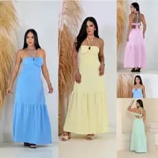 vestido feminino longo liso de 3 formas de usar trasforma o corpo.