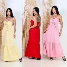 vestido feminino longo liso  TAMANHO UNICO veste 38 ao 42 tecido sarja