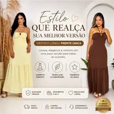 Vestido Longo Feminino Multiformas 3 Maneiras de Usar Elegante Confortável