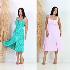 Vestido midi floral tamanho M---G para ocasiões casuais