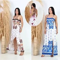 “Vestido Longo Feminino Estampado fresquinho...
