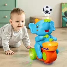 Elefante Music Toy com luz intermitente, Drum Set para bebês meninos e meninas PILHA INCLUSO
