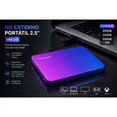 HD Externo USB 3.0 hdd polegadas  2,5" /320GB para PC, Notebook, PS4, Xbox e TV
