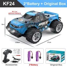 Carro RC ZWN 1/20 KF24 com luz LED, 2.4G, off-road, escalada, ideal para crianças 2 baterias
