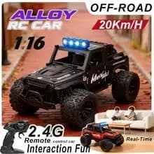 Carro de corrida 1:16, liga, com luzes LED, 2.4G, controle remoto, alta velocidade e deriva.