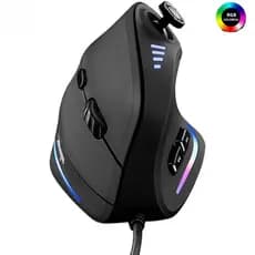 ZELOTES-C18 Mouse vertical com suporte a programação, confortável para jogos, 10000DPI, 11 teclas
