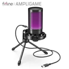 FIFINE A2 USB Gaming Microfone com Light-Touch Mute,  Tripé para PC,PS4, PS4, 5,Laptop Streaming-A