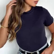 CAMISETA BÁSICA LISA PREMIUM T-SHIRT BABY LOOK CANELADA RIBANA MANGA CURTA BÁSICA ALGODÃO ENVIO RÁPIDO
