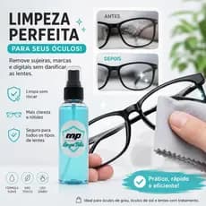 Limpador de telas Dispositivos, Óculos MP 60ml Ideal para limpar Notebooks, Tvs, Vidros de Celulares< Espelhos e Carros