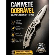 Canivete Dobrável Aço Inox Resistente para Atividades Chaveiro EDC Camping Pesca Trilha e Emergências-BW7275