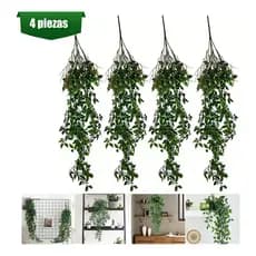 Kit 2/4 Folhagem Artificial Videira Estramônio Pendentes 80cm Decoração Jardim Varão Sala Festa