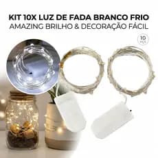 Kit10 Fio de Fada 2m20leds Para Decoração Festa Arte Presente Ambiente Decorado Charme Baterias