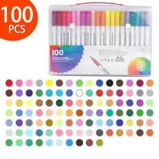 48/60/100 Cores Aquarela Conjunto De Canetas Marcadores De Arte Com Ponta Dupla/Tinta Base De Água