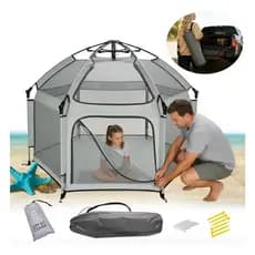 Barraca Infantil Dobrável Anti-Mosquito 360° Ventilada para Casa Parque e Praia