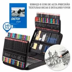 Estojo de Lápis de Desenho Completo 35/71/145 Pcs – Profissional para Arte, Sketch e Sombreamento