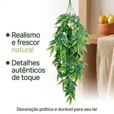 kit 2/4 Planta Artificial Decorativa Salgueiro Chorão De Folhagem Penduradas Pendentes para sala 80cm
