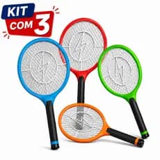 Kit Raquetes Elétricas Recarregáveis Mosquito Pernilongo Insetos Voadores Bivolt Premium