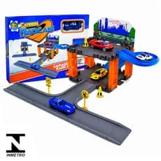 Pista de Carrinhos Infantil 2 Andares com Rampa Estacionamento Brinquedo Educativo +3 Anos