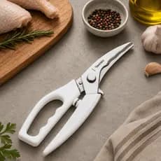 Tesoura para Cortar Frango e Carnes Aço Inox 25cm Cabo Ergonômico Antiderrapante Alta Resistência